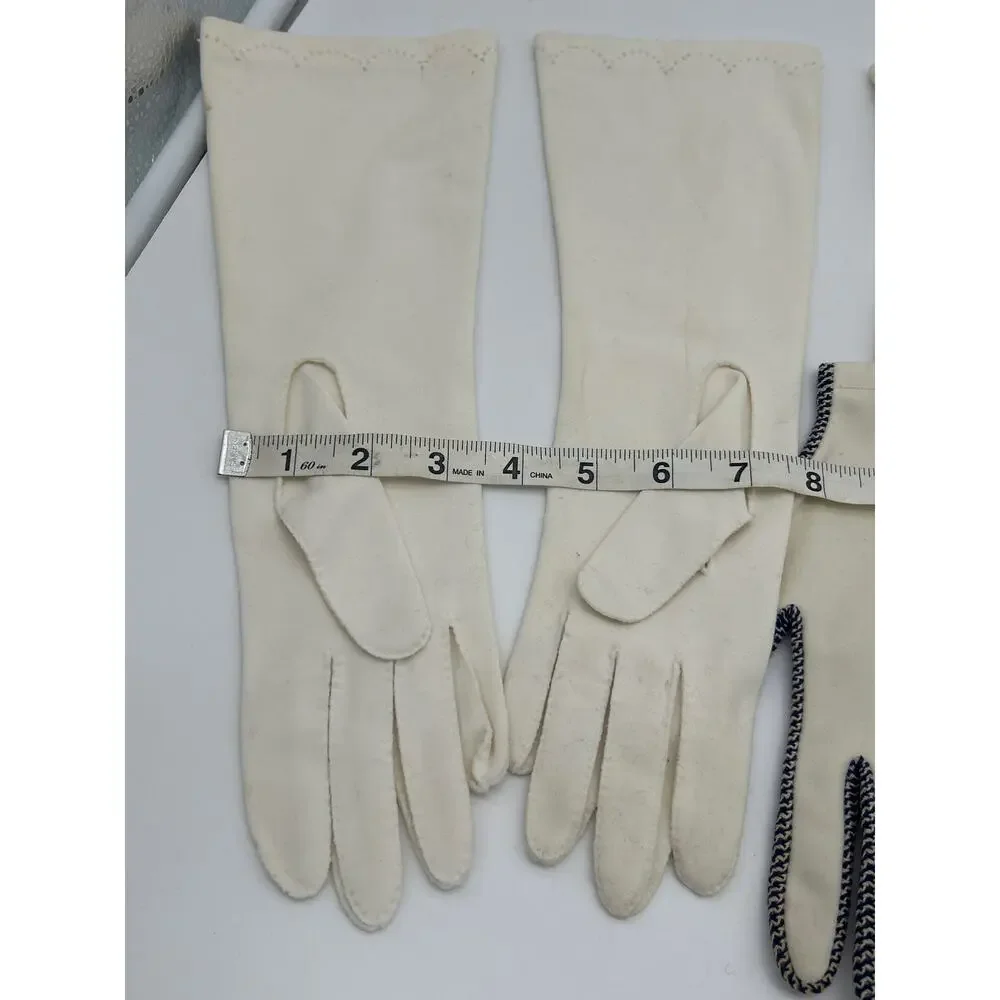 Vintage Cream White Gloves Lot of 4 Pairs Retro Costume Formal As Is